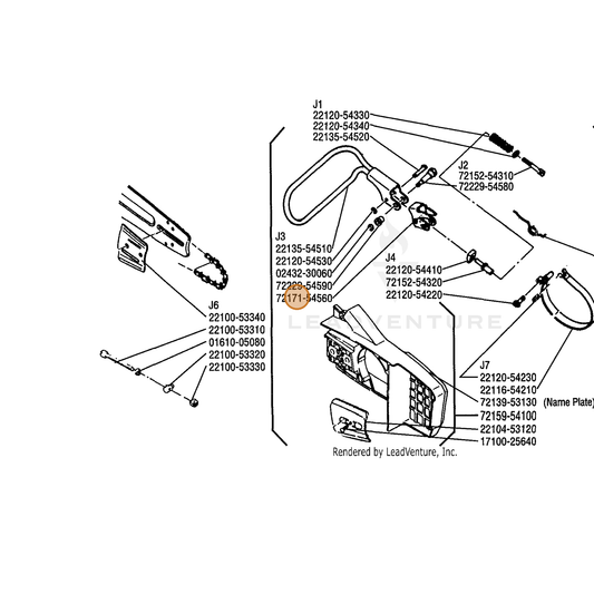 Echo part C320000280 — IPL diagram snippet (6x zoom, amber highlight)