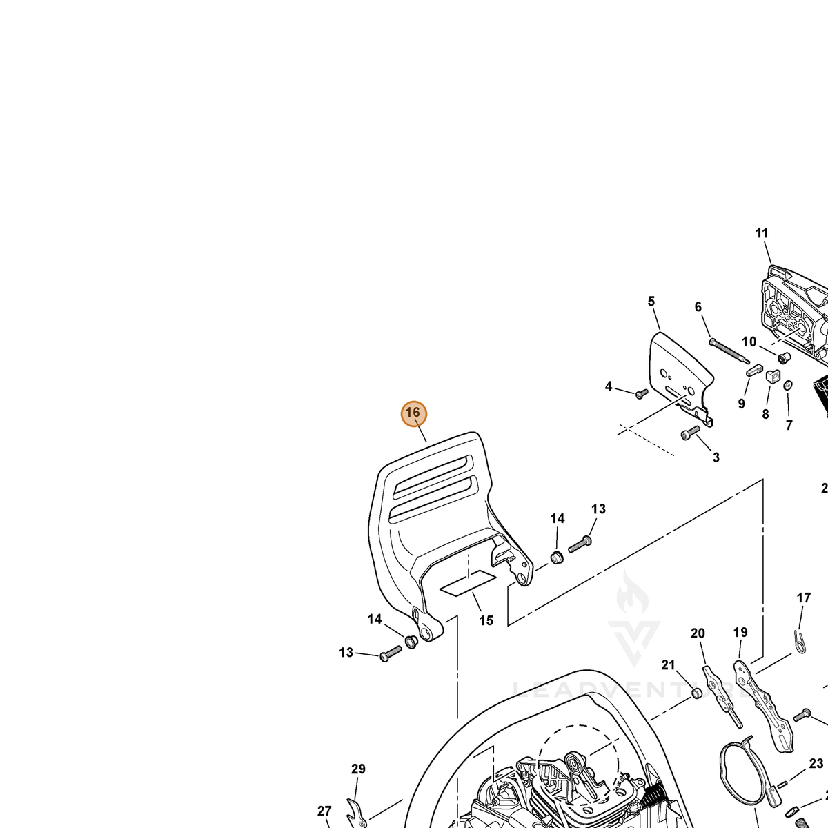 ECHO part C320000410 — IPL diagram snippet (6x zoom, amber highlight)