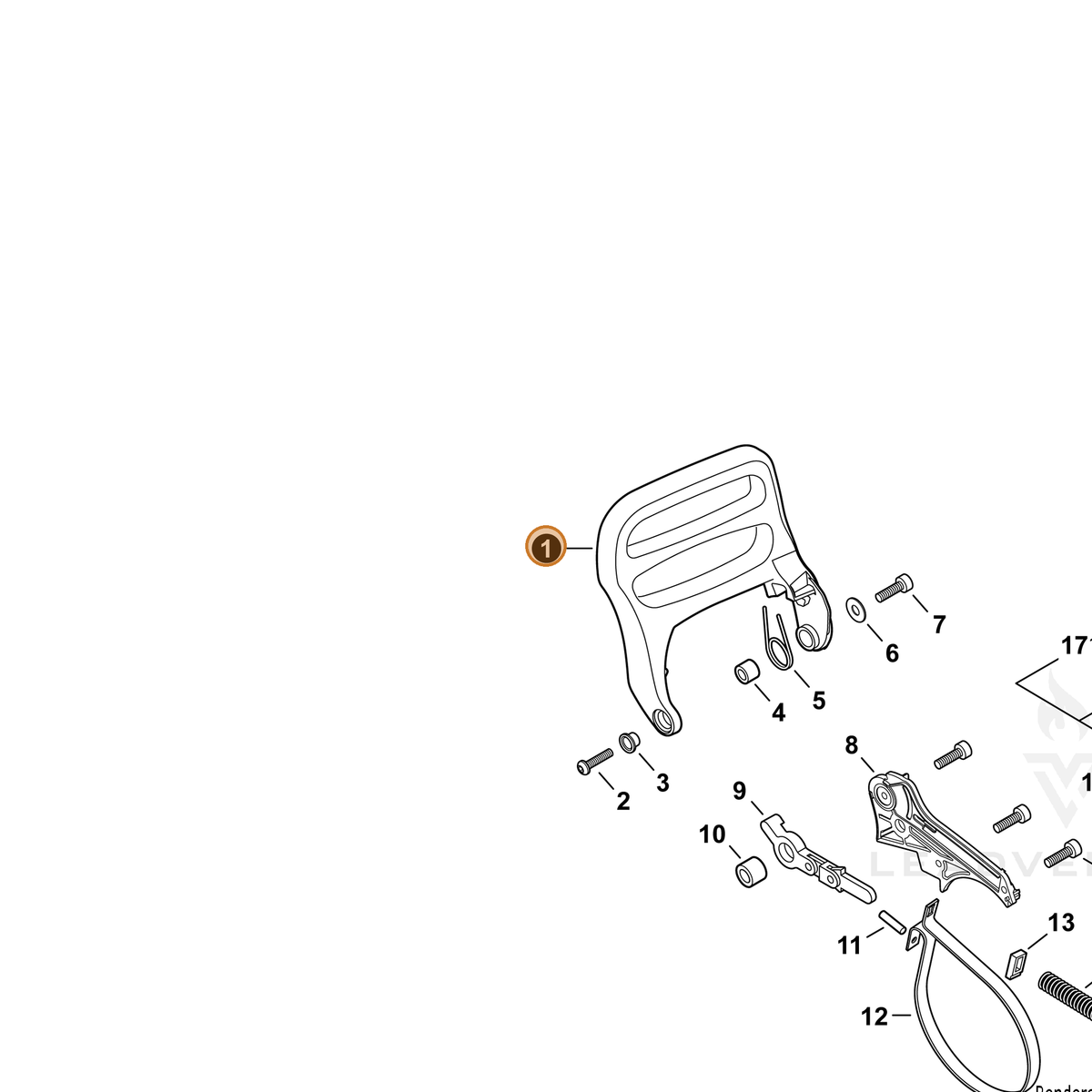 ECHO part C320000491 — IPL diagram snippet (6x zoom, amber highlight)