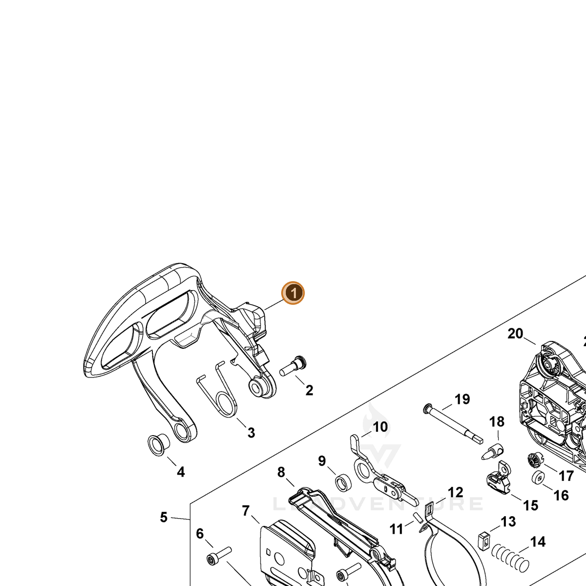 Echo part C320000512 — IPL diagram snippet (6x zoom, amber highlight)