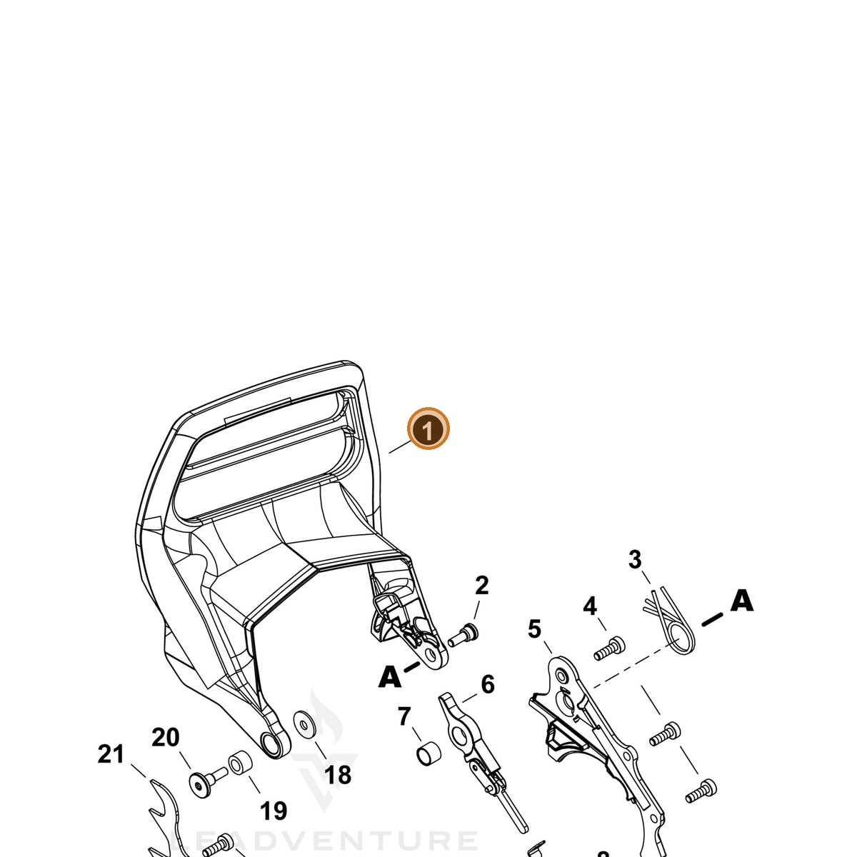 ECHO part C320000600 — IPL diagram snippet (6x zoom, amber highlight)