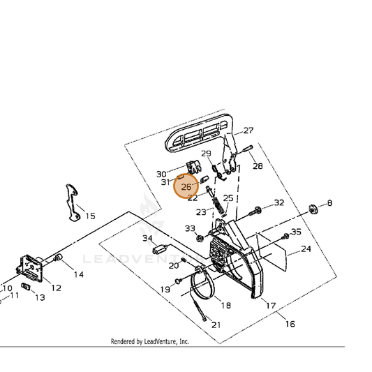 Echo part C321000000 — IPL diagram snippet (6x zoom, amber highlight)