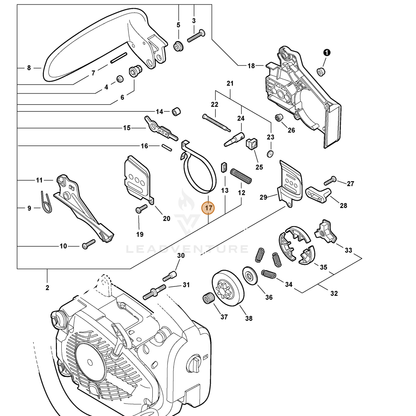 ECHO part C328000020 — IPL diagram snippet (6x zoom, amber highlight)
