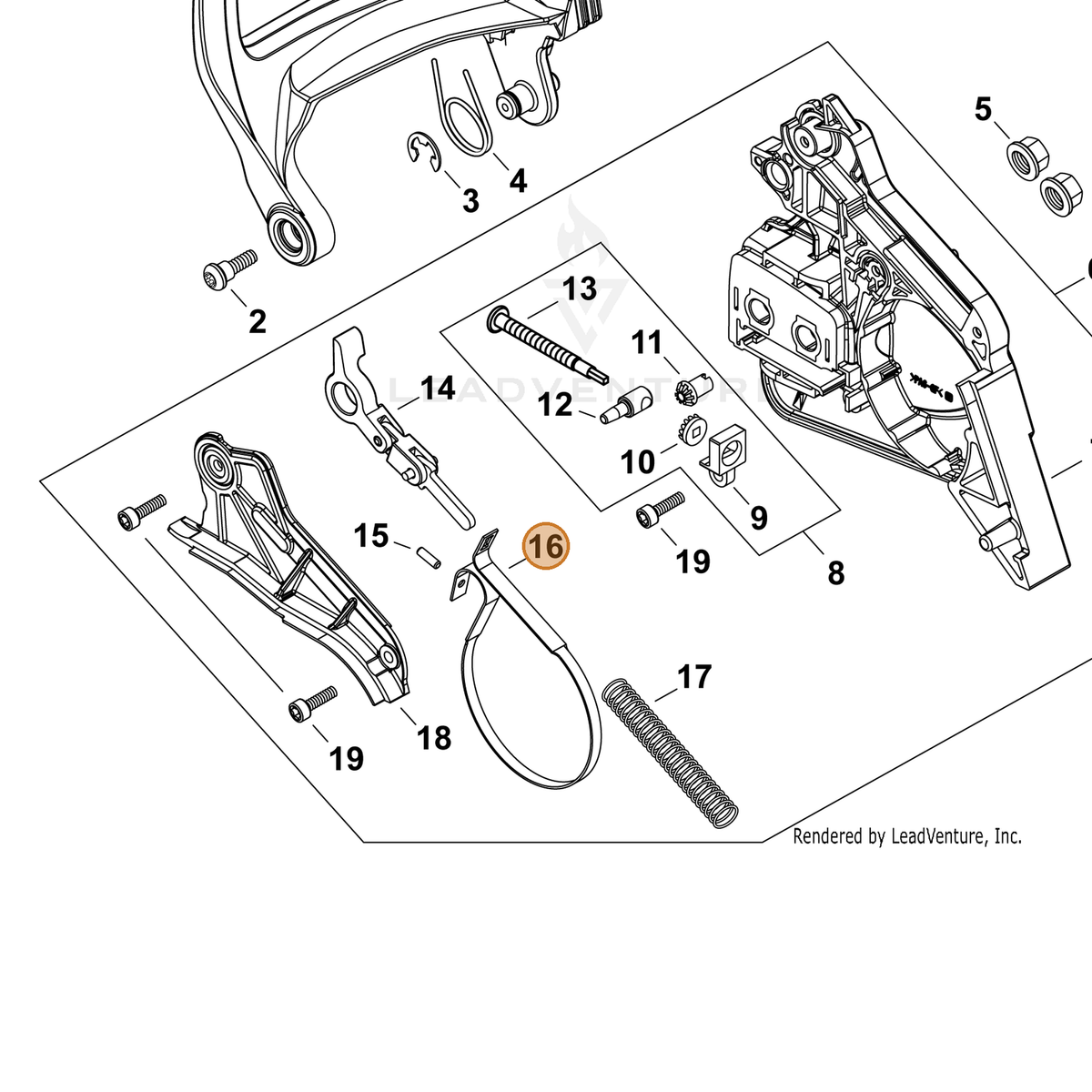ECHO part C328000030 — IPL diagram snippet (6x zoom, amber highlight)
