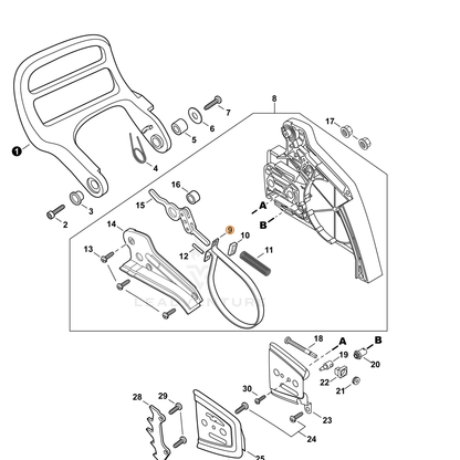 ECHO part C328000080 — IPL diagram snippet (6x zoom, amber highlight)