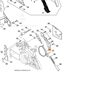 ECHO part C328000121 — IPL diagram snippet (6x zoom, amber highlight)