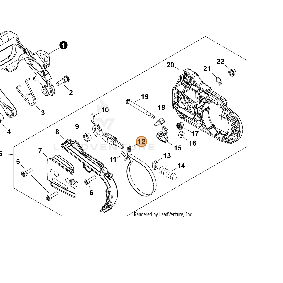 ECHO part C328000330 — IPL diagram snippet (6x zoom, amber highlight)