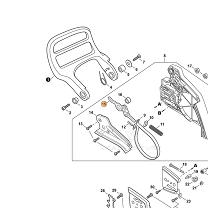 ECHO part C334000090 — IPL diagram snippet (6x zoom, amber highlight)