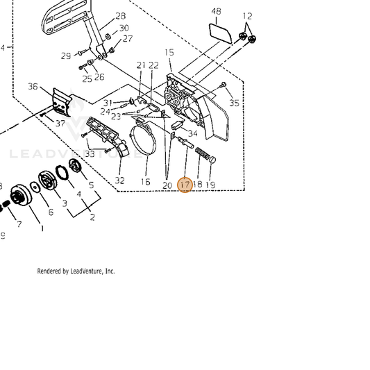 Echo part C334000320 — IPL diagram snippet (6x zoom, amber highlight)
