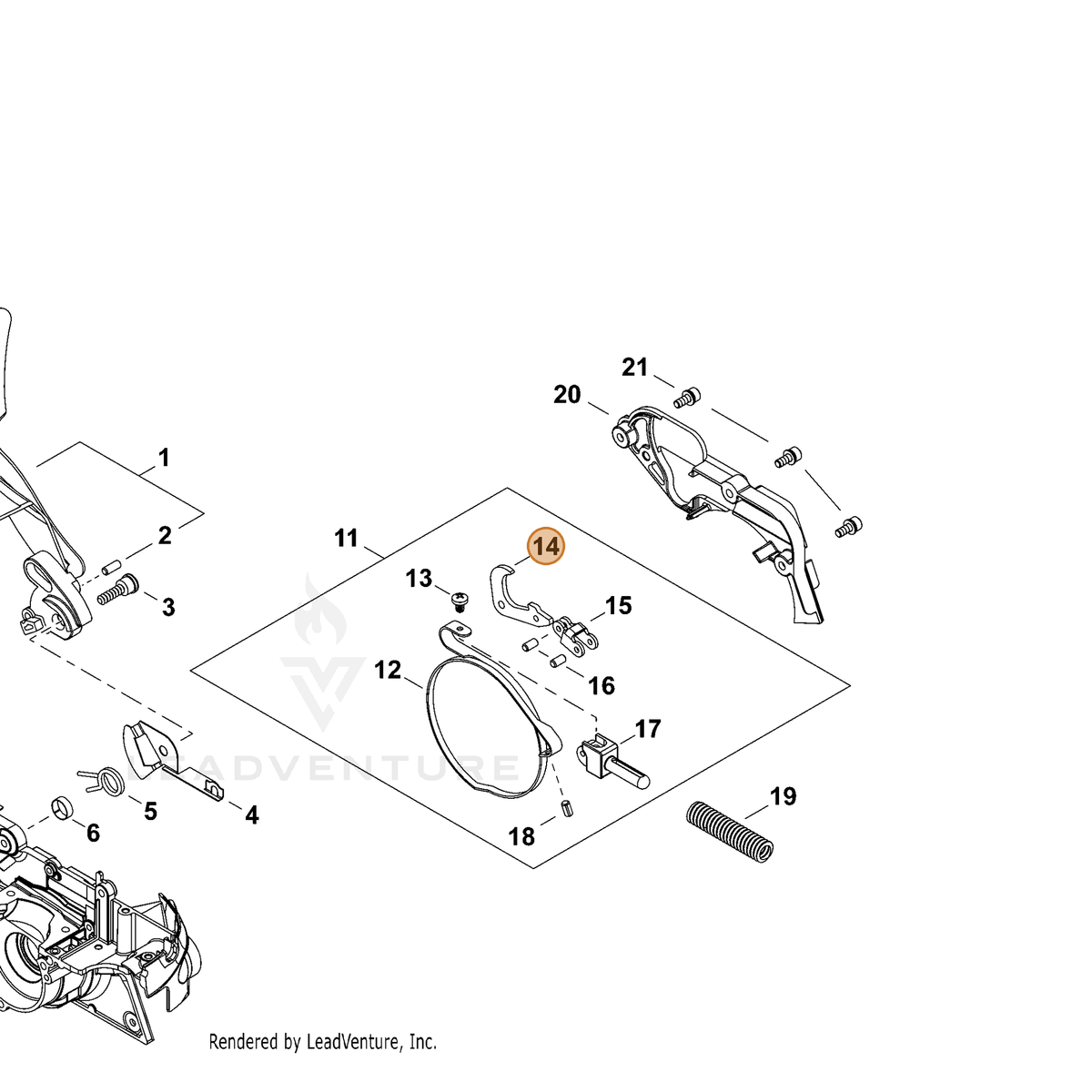 ECHO part C334000350 — IPL diagram snippet (6x zoom, amber highlight)