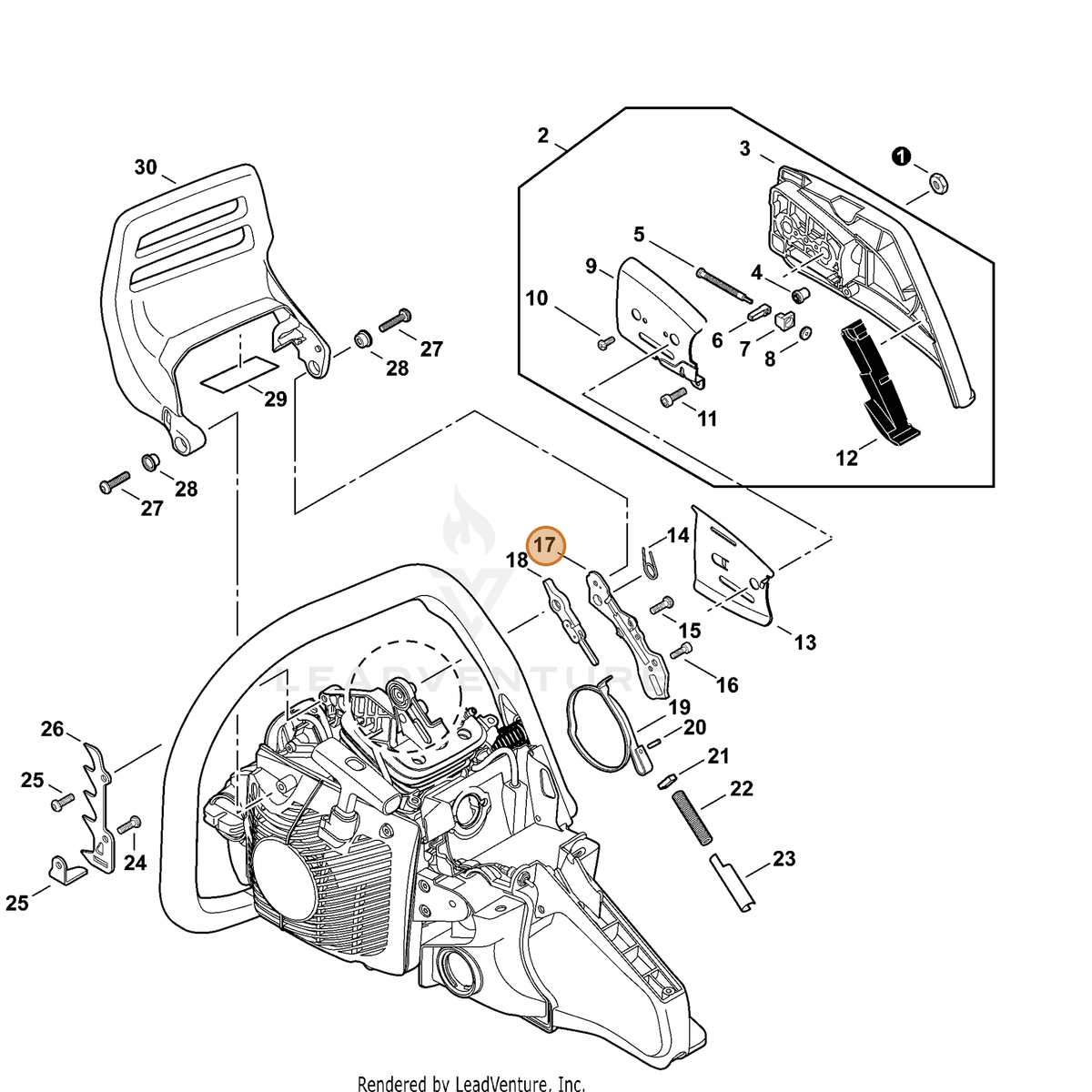 ECHO part C345000283 — IPL diagram snippet (6x zoom, amber highlight)