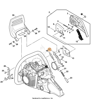 ECHO part C345000283 — IPL diagram snippet (6x zoom, amber highlight)