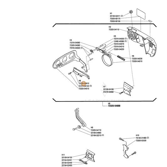 Echo part C345000380 — IPL diagram snippet (6x zoom, amber highlight)