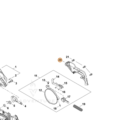 ECHO part C345000431 — IPL diagram snippet (6x zoom, amber highlight)
