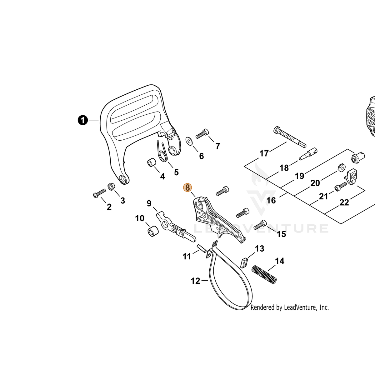 ECHO part C345000540 — IPL diagram snippet (6x zoom, amber highlight)