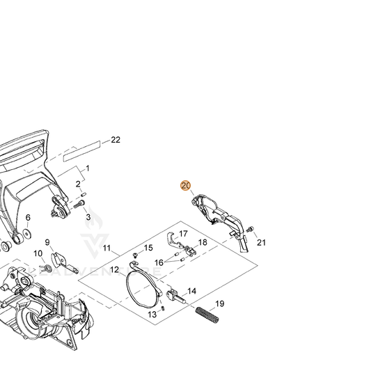Echo part C345000581 — IPL diagram snippet (6x zoom, amber highlight)