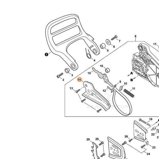 Echo part C345000630 — IPL diagram snippet (6x zoom, amber highlight)