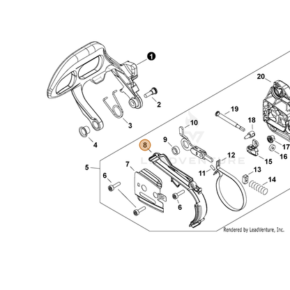ECHO part C345000640 — IPL diagram snippet (6x zoom, amber highlight)