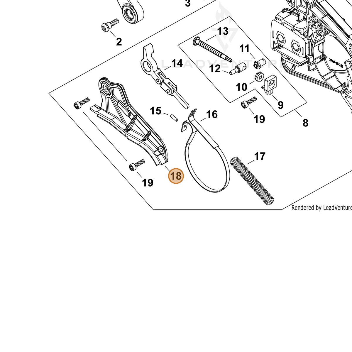 ECHO part C345000720 — IPL diagram snippet (6x zoom, amber highlight)