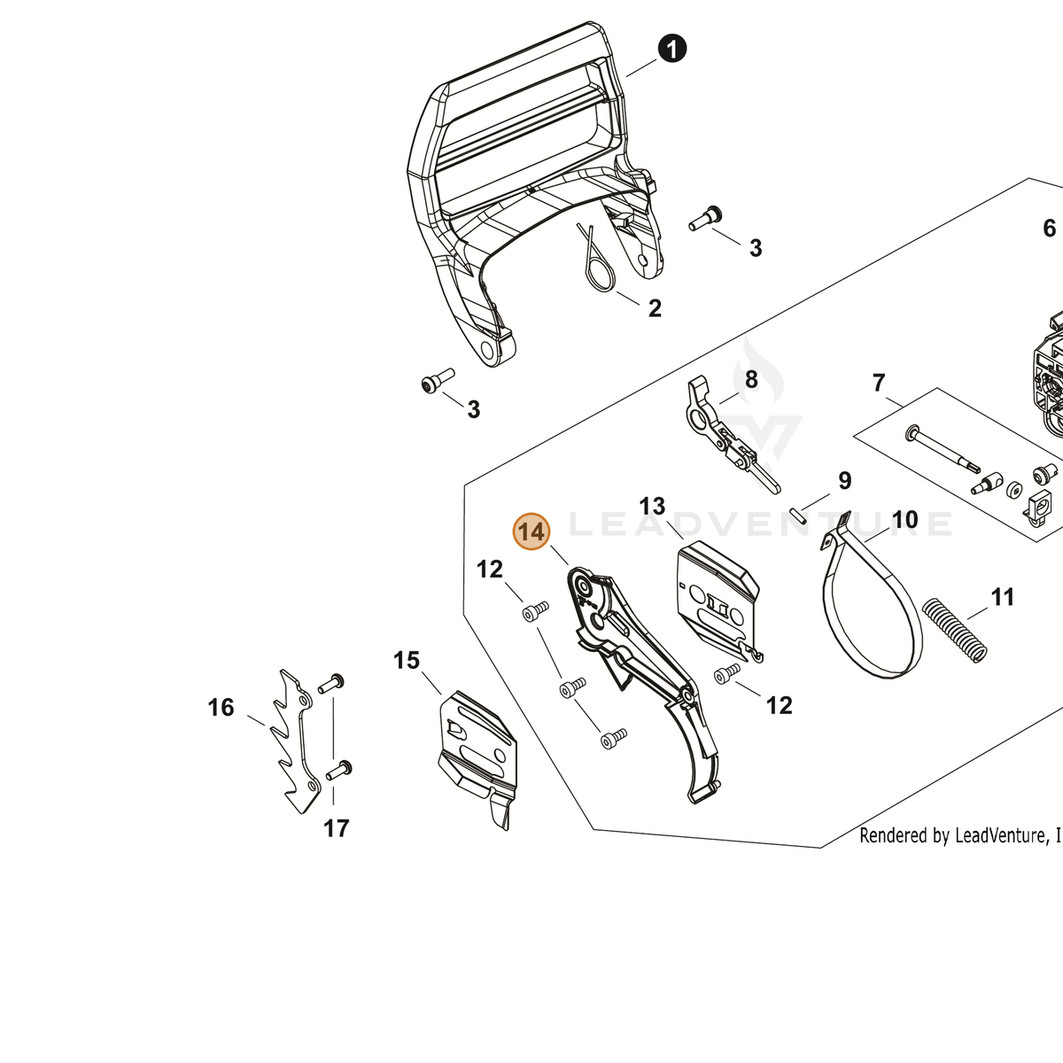 ECHO part C345000800 — IPL diagram snippet (6x zoom, amber highlight)
