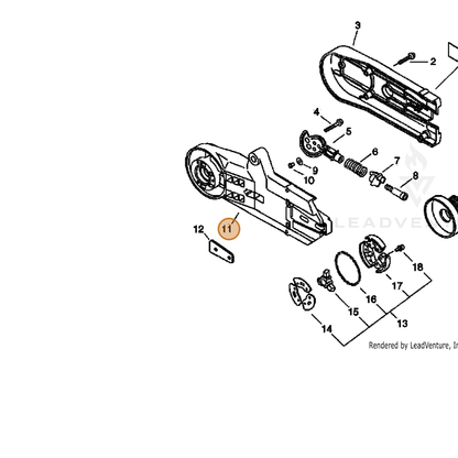 ECHO part C360000012 — IPL diagram snippet (6x zoom, amber highlight)