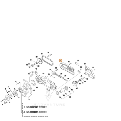 ECHO part C361000000 — IPL diagram snippet (6x zoom, amber highlight)