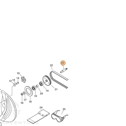 ECHO part C364000022 — IPL diagram snippet (6x zoom, amber highlight)