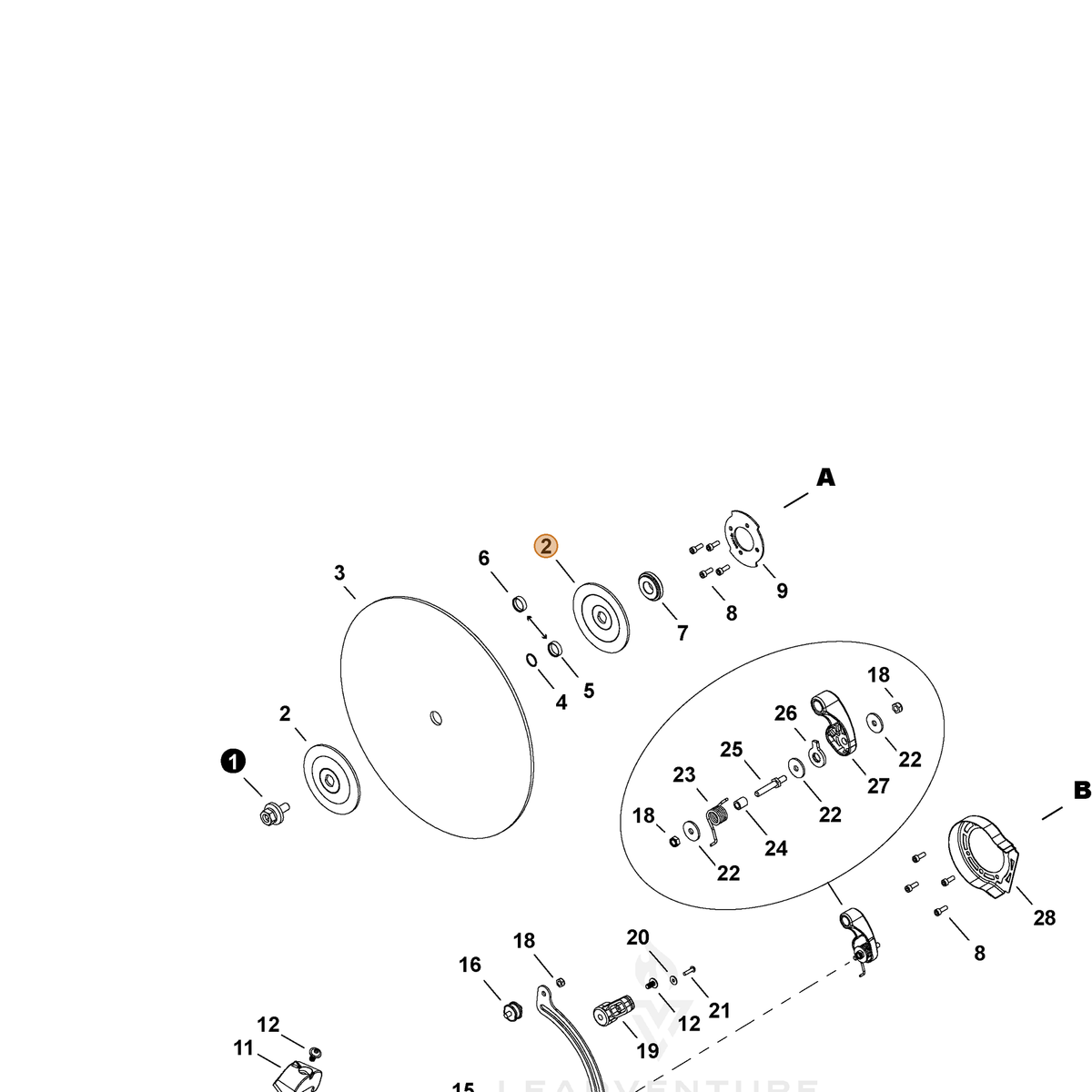 ECHO part C365000430 — IPL diagram snippet (6x zoom, amber highlight)