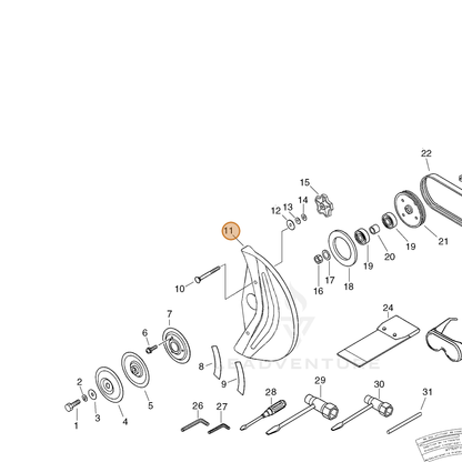 ECHO part C370000020 — IPL diagram snippet (6x zoom, amber highlight)