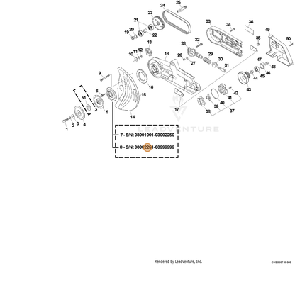 ECHO part C371000000 — IPL diagram snippet (6x zoom, amber highlight)