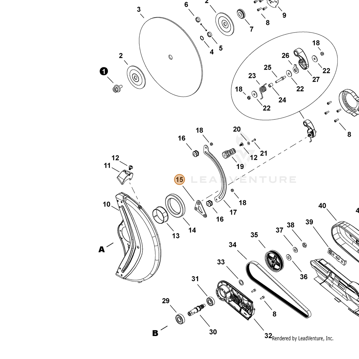 ECHO part C371000170 — IPL diagram snippet (6x zoom, amber highlight)
