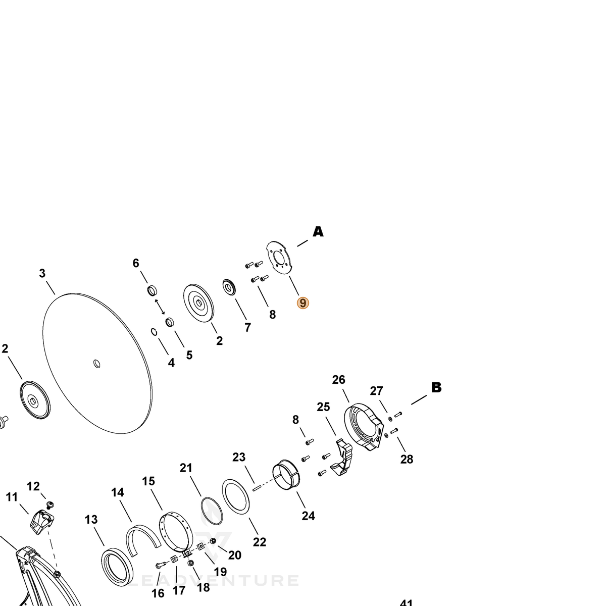 ECHO part C371000210 — IPL diagram snippet (6x zoom, amber highlight)