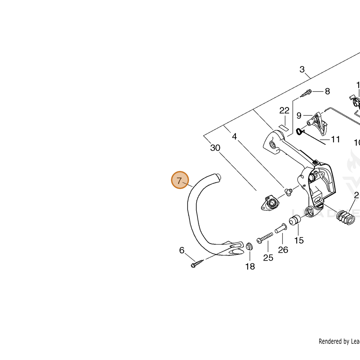 ECHO part C400000160 — IPL diagram snippet (6x zoom, amber highlight)