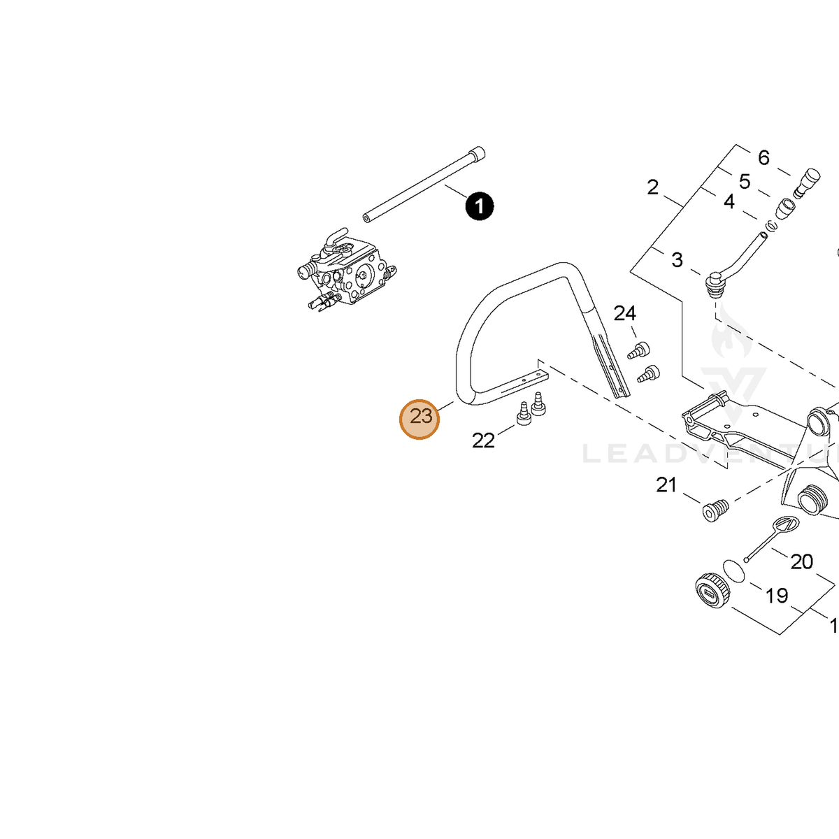ECHO part C400000191 — IPL diagram snippet (6x zoom, amber highlight)
