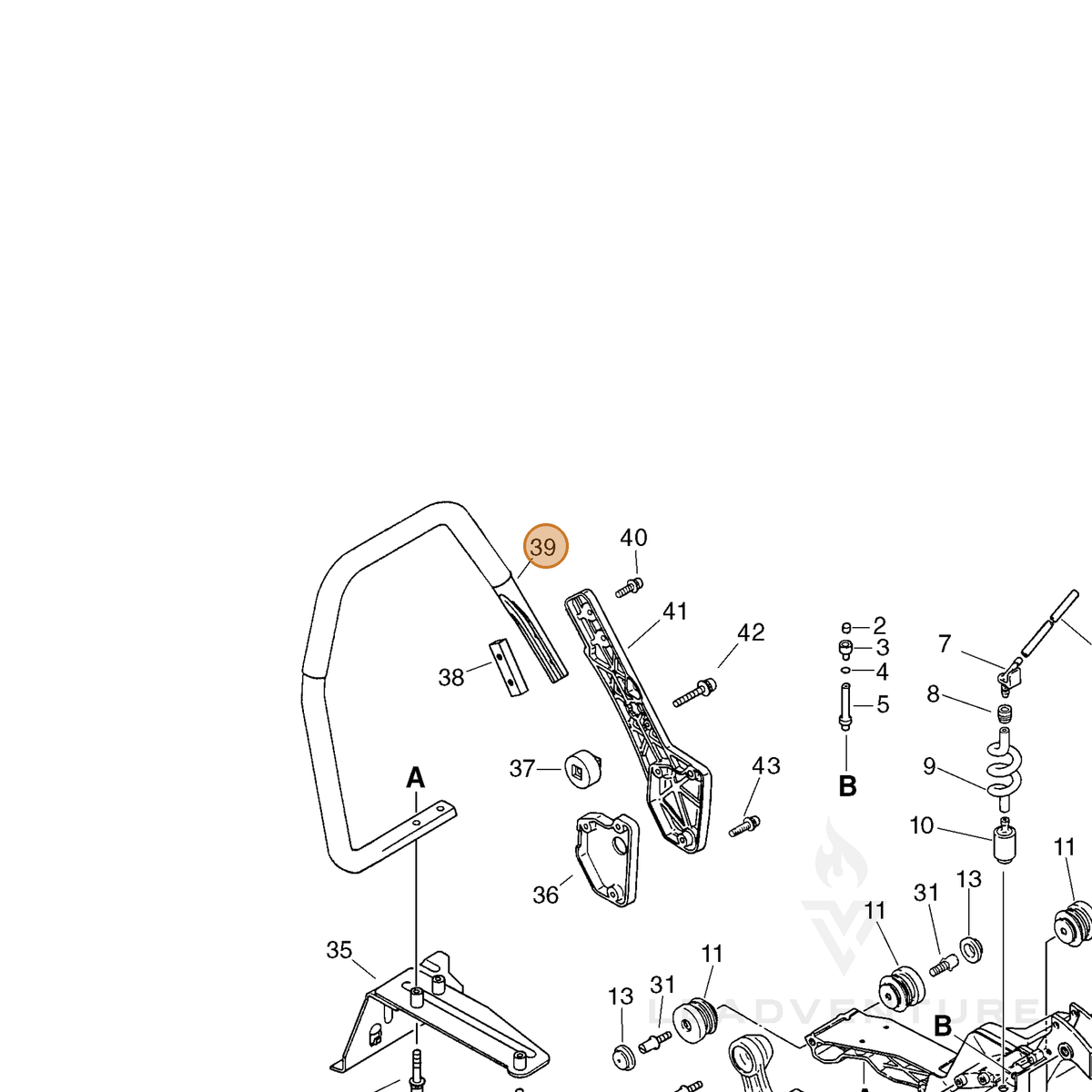 ECHO part C400000241 — IPL diagram snippet (6x zoom, amber highlight)