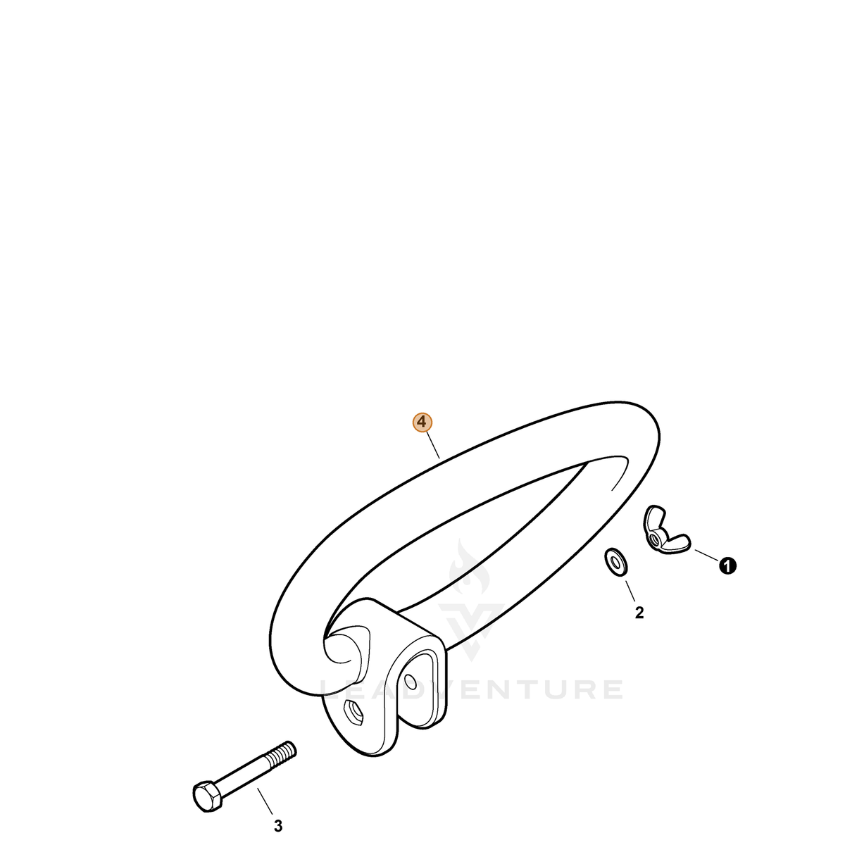 ECHO part C400000310 — IPL diagram snippet (6x zoom, amber highlight)