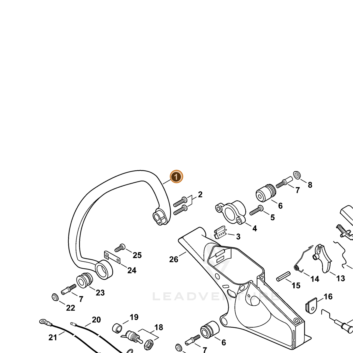 ECHO part C400000321 — IPL diagram snippet (6x zoom, amber highlight)