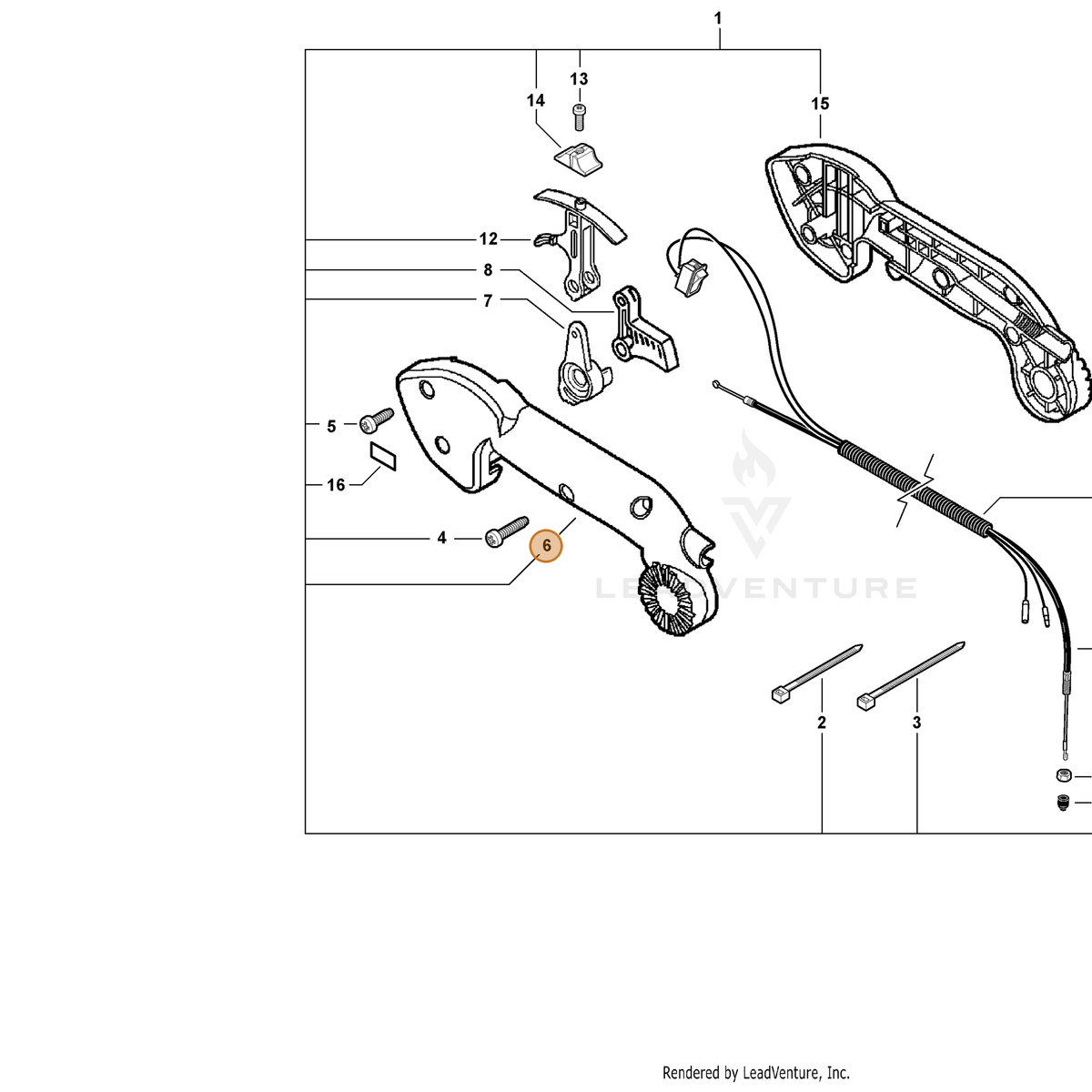 ECHO part C400000414 — IPL diagram snippet (6x zoom, amber highlight)