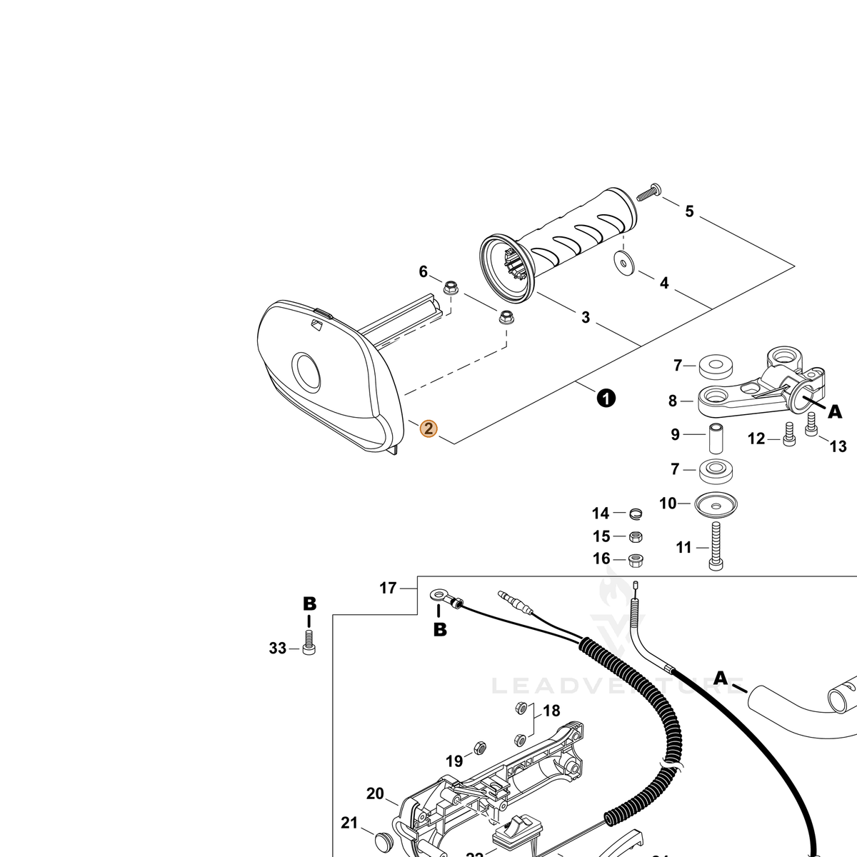 ECHO part C400000851 — IPL diagram snippet (6x zoom, amber highlight)