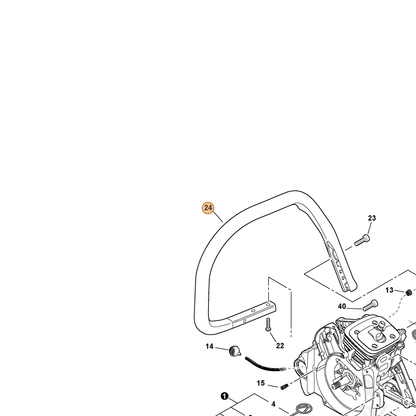 ECHO part C400001040 — IPL diagram snippet (6x zoom, amber highlight)