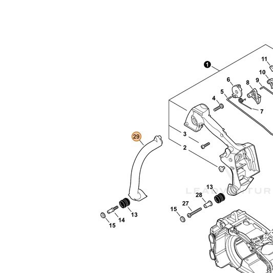 ECHO part C400001150 — IPL diagram snippet (6x zoom, amber highlight)