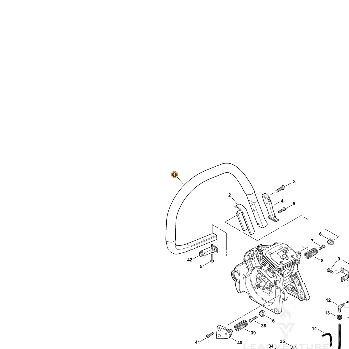 ECHO part C400001171 — IPL diagram snippet (6x zoom, amber highlight)