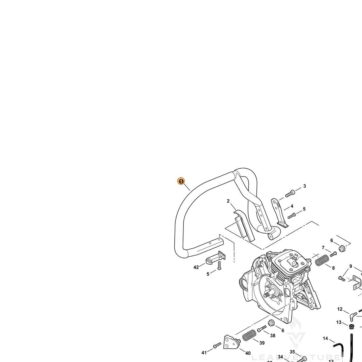 ECHO part C400001381 — IPL diagram snippet (6x zoom, amber highlight)