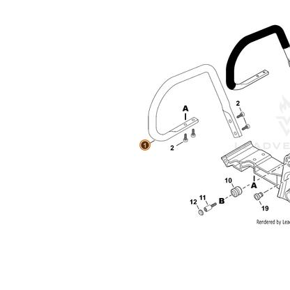 ECHO part C400001430 — IPL diagram snippet (6x zoom, amber highlight)
