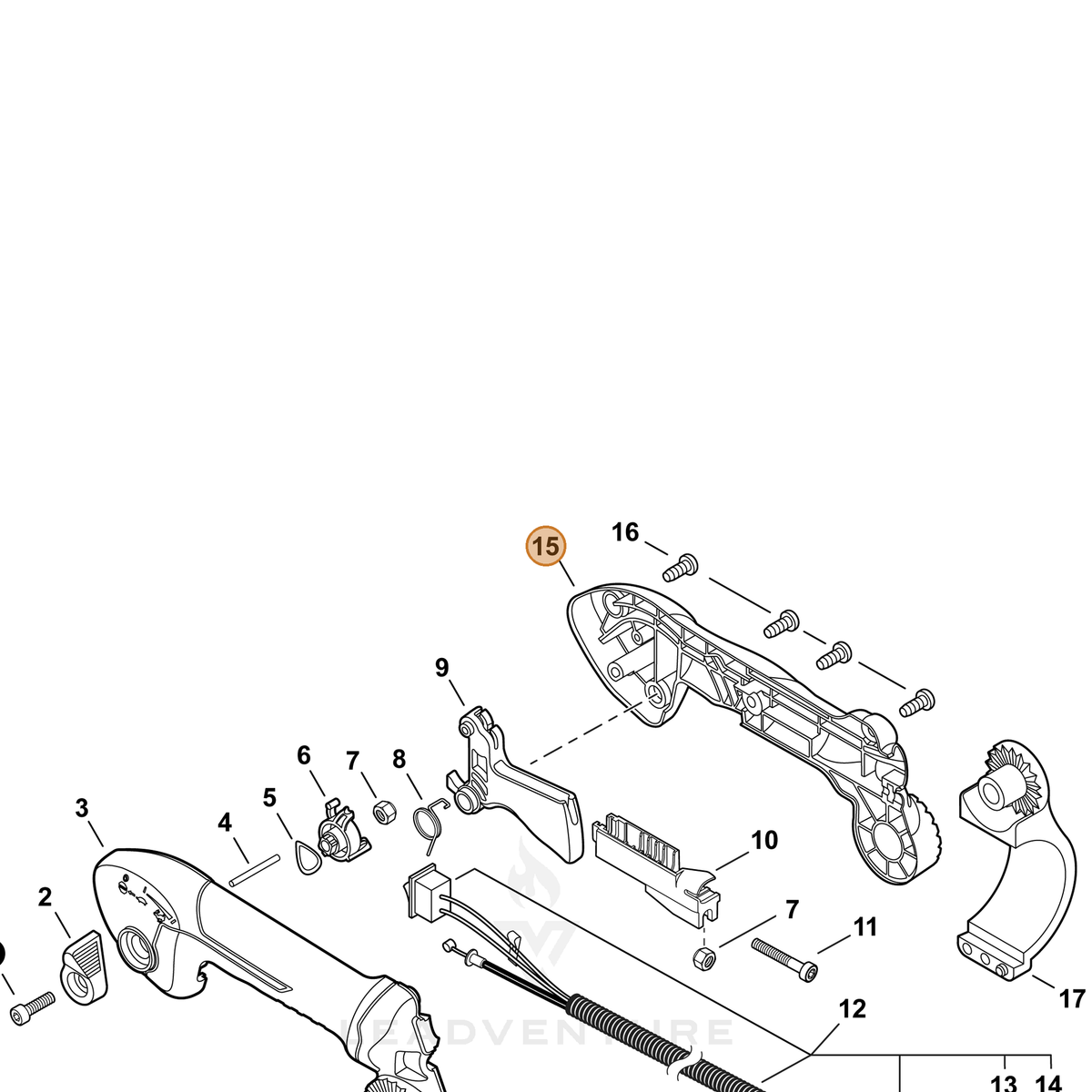 ECHO part C400001541 — IPL diagram snippet (6x zoom, amber highlight)
