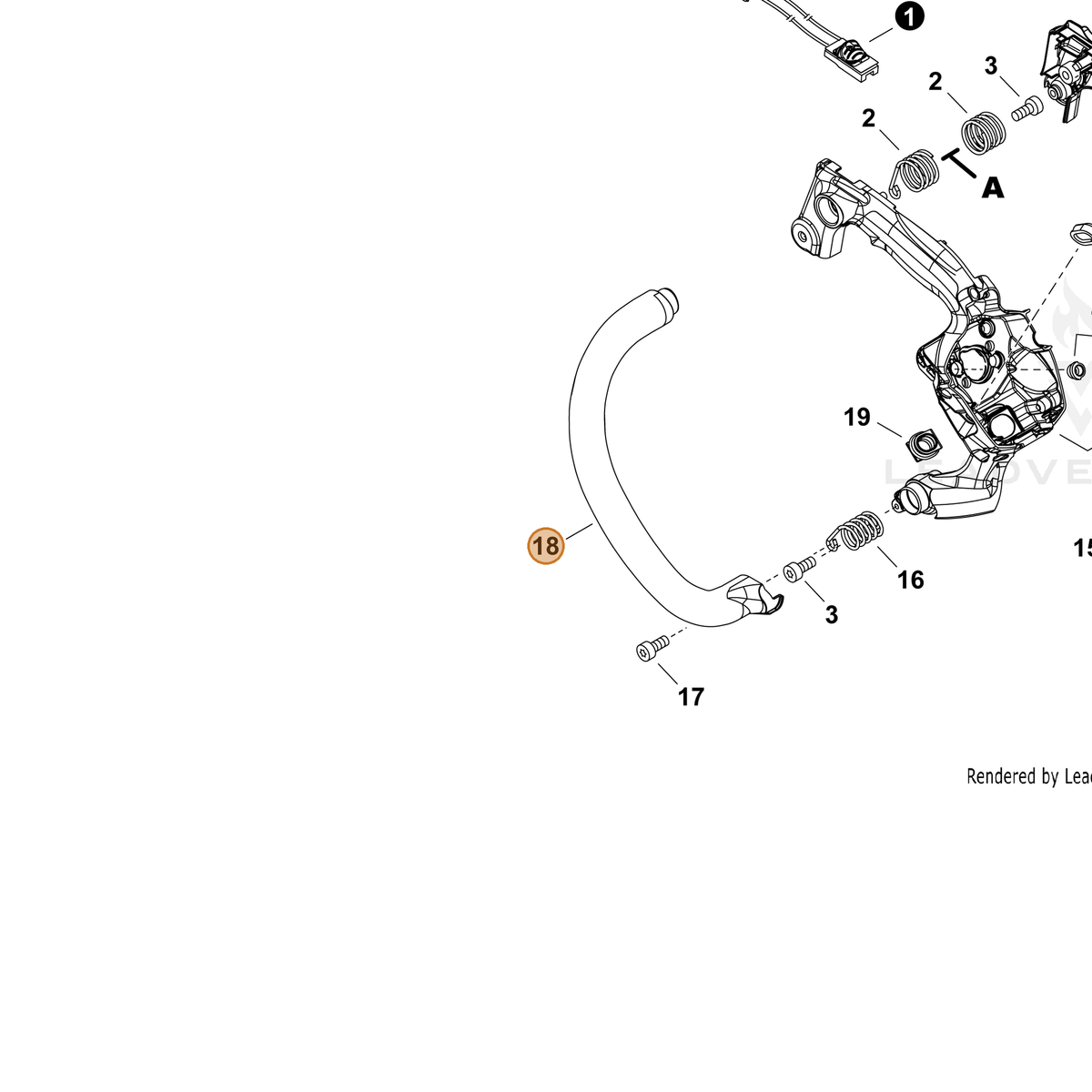 ECHO part C400001550 — IPL diagram snippet (6x zoom, amber highlight)