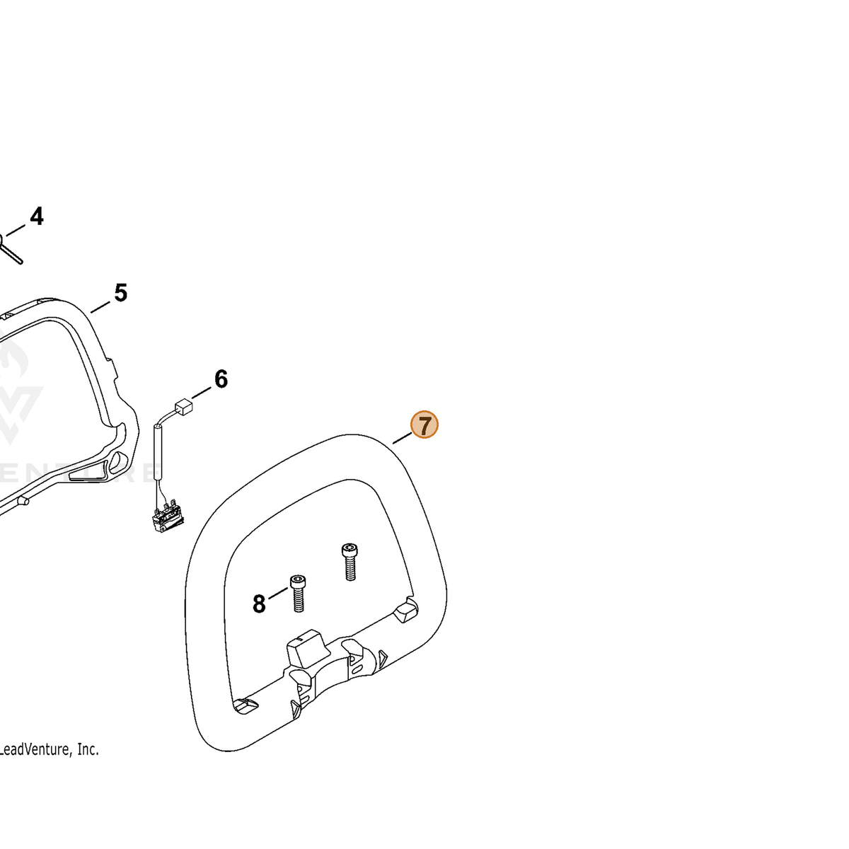 ECHO part C400001560 — IPL diagram snippet (6x zoom, amber highlight)