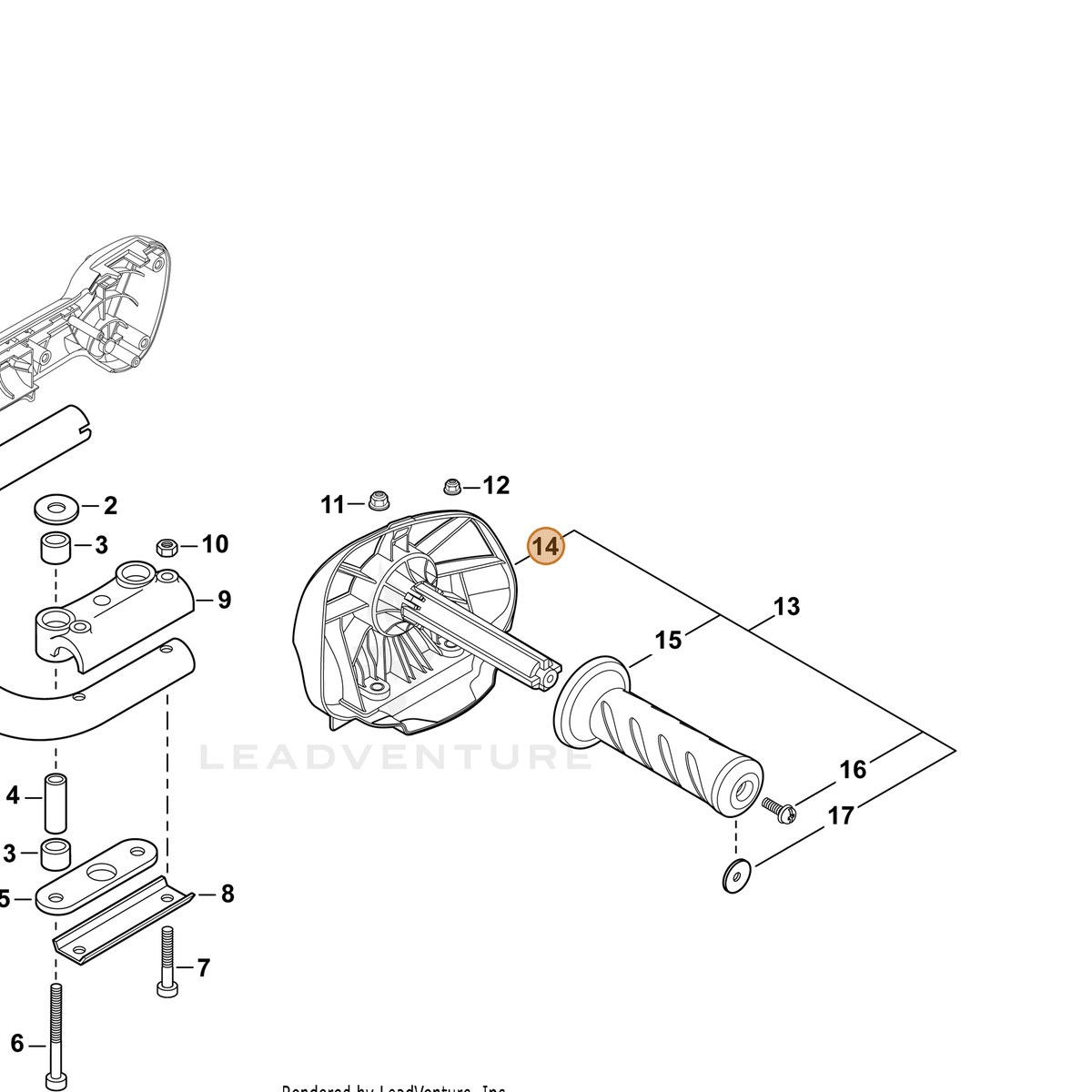 ECHO part C400001600 — IPL diagram snippet (6x zoom, amber highlight)