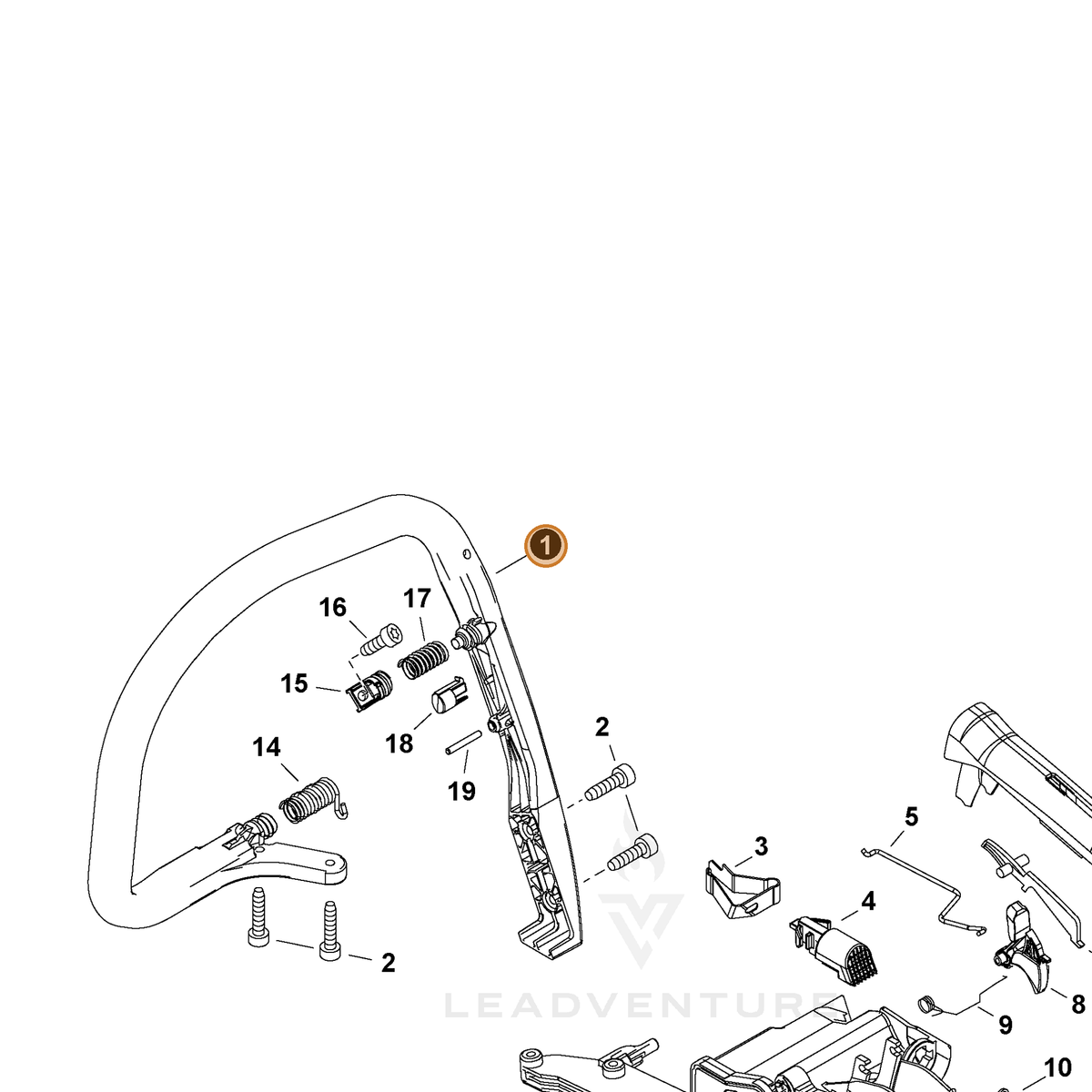 ECHO part C400001631 — IPL diagram snippet (6x zoom, amber highlight)