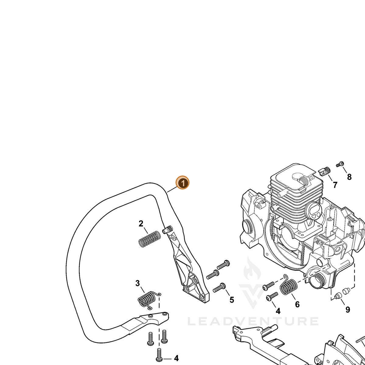 ECHO part C400001670 — IPL diagram snippet (6x zoom, amber highlight)